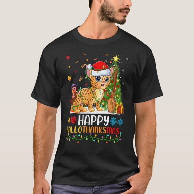 Rotluchs Tier   Glücklicher Rotluchs Hellothanksma T-Shirt (Vorderseite)