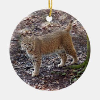 Rotluchs-Weihnachtsverzierung Keramikornament