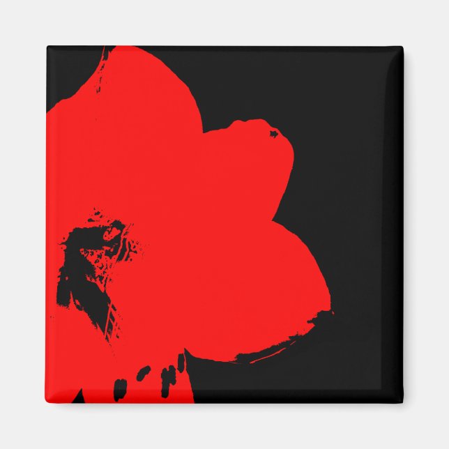 Rotmaryllis Magnet (Vorne)