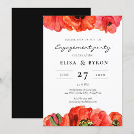 Rotmohn-Aquarellparty Einladung