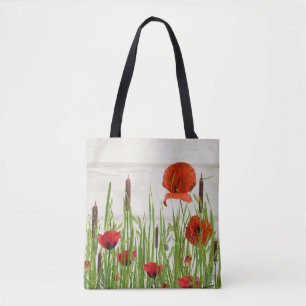 Rotmohn und -kesseln tasche