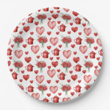 Rotmuster mit Herzen für den Valentinstag