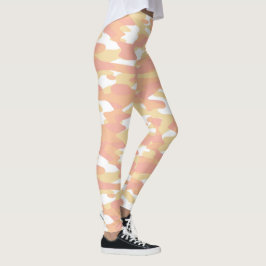 Rotorange Orangengelbe Camouflage Muster Leggings