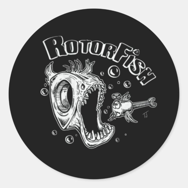 Rotorfish Rotary Runder Aufkleber (Vorderseite)