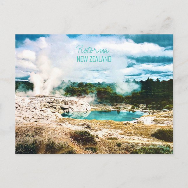 Rotorua heiße Quellen Neuseeland Reise Postcard Postkarte (Vorderseite)