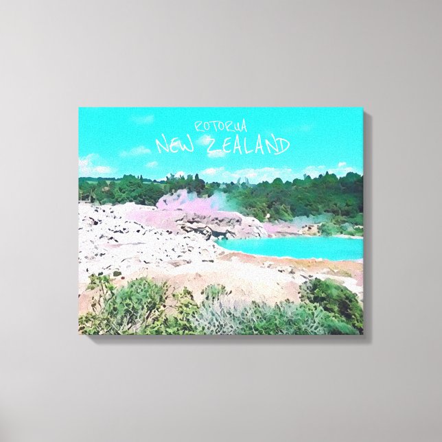 Rotorua heiße Quellen Neuseeland Reiseprint Leinwanddruck (Vorderseite)