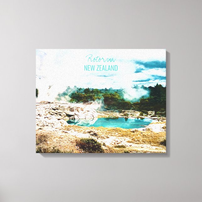 Rotorua heiße Quellen Neuseeland Reiseprint Leinwanddruck (Vorderseite)