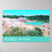 Rotorua heiße Quellen Neuseeland Reiseprint