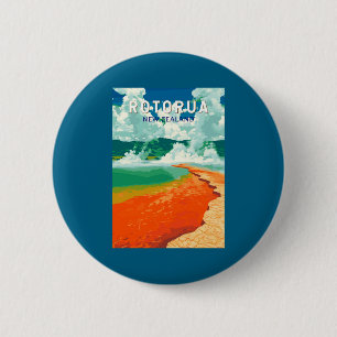 Rotorua Neuseeland Illustration Reise Design Button