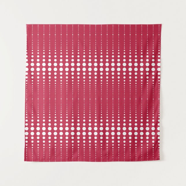 Rotpolka-Punkt, Polka-Punkt, Retro, Polka-Punkt Wandteppich (Vorderseite)