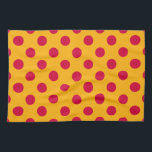Rotpolka-Punkte auf Gelb Geschirrtuch<br><div class="desc">Rotpolka-Punkte auf Gelb</div>