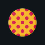 Rotpolka-Punkte auf Gelb Magnet<br><div class="desc">Rotpolka-Punkte auf Gelb</div>