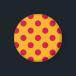 Rotpolka-Punkte auf Gelb Magnet<br><div class="desc">Rotpolka-Punkte auf Gelb</div>