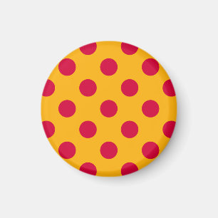 Rotpolka-Punkte auf Gelb Magnet