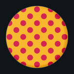 Rotpolka-Punkte auf Gelb Magnet<br><div class="desc">Rotpolka-Punkte auf Gelb</div>