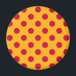 Rotpolka-Punkte auf Gelb Magnet<br><div class="desc">Rotpolka-Punkte auf Gelb</div>