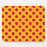Rotpolka-Punkte auf Gelb Mousepad<br><div class="desc">Rotpolka-Punkte auf Gelb</div>