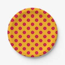 Rotpolka-Punkte auf Gelb