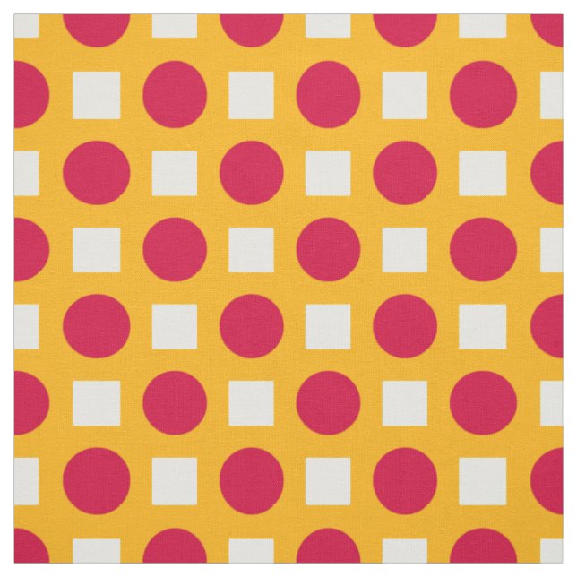 Rotpolka-Punkte auf Gelb Stoff (Muster)