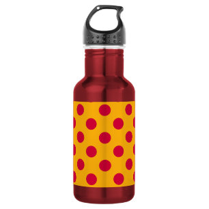 Rotpolka-Punkte auf Gelb Trinkflasche