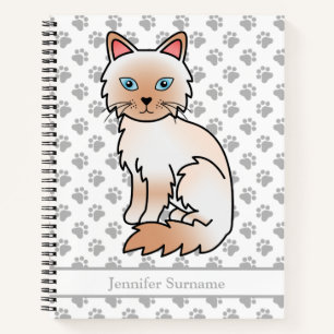 Rotpunkt Birma / Ragdoll-Katze & Benutzerdefiniert Notizbuch