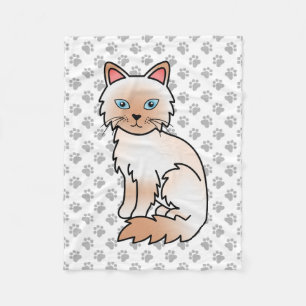 Rotpunkt Birma / Ragdoll Süße Katze & Pfoten Fleecedecke