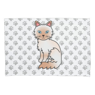 Rotpunkt Birma / Ragdoll Süße Katze & Pfoten Kissenbezug