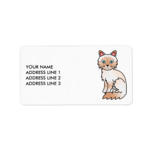 Rotpunkt-Tabby-Birman / Ragdoll & Benutzerdefinier Adressaufkleber