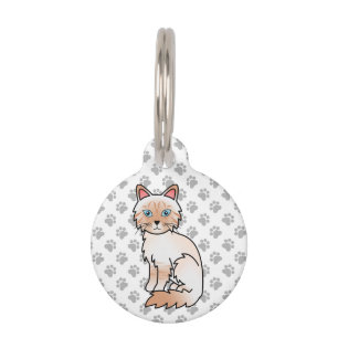 Rotpunkt-Tabby-Birman / Ragdoll-Katze und Haustier Haustiermarke