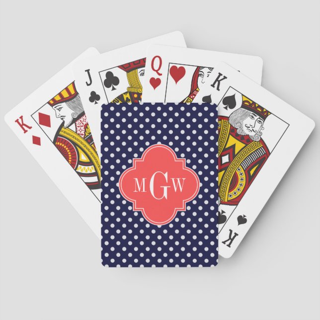 Rotquatrefolie 3 Monogramm Spielkarten (Rückseite)