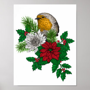 Rotrobin auf Christhmas Dekoration