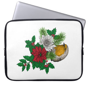 Rotrobin auf Christhmas Dekoration Laptopschutzhülle