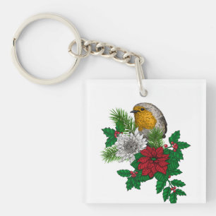 Rotrobin auf Christhmas Dekoration Schlüsselanhänger