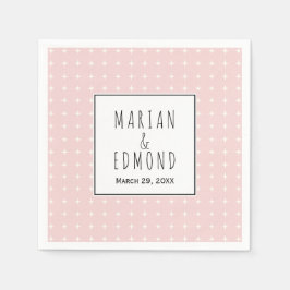 Rotrosa geometrische Typografie Serviette