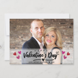 Rotrosa Schokolade Herzchen Valentinstag Fotokarte