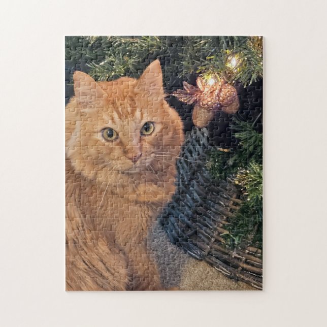 Rots Weihnachts-Gemütlichkeits-Puzzle (Vertikal)