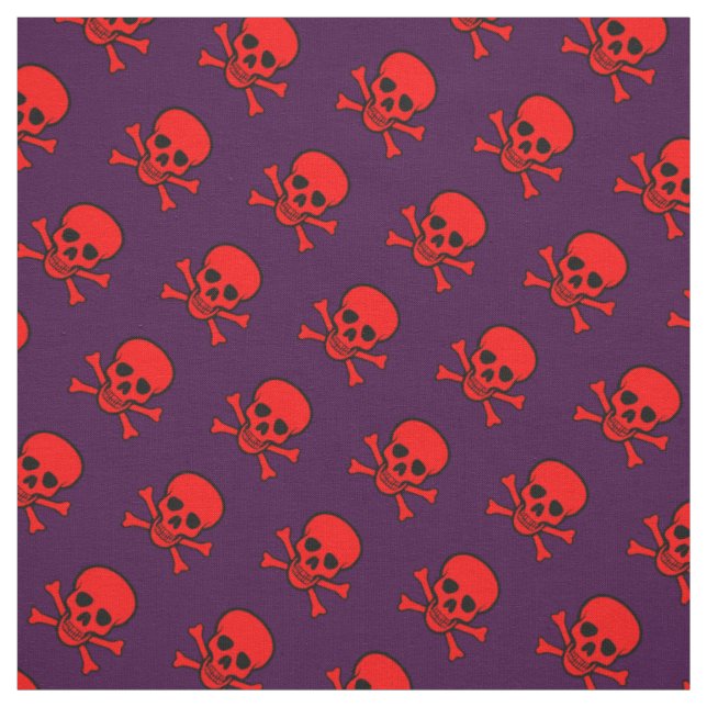 Rotschädel und Kreuzknochen Stoff (Muster)