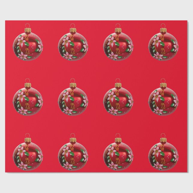 Rotschmuckpapier Geschenkpapier (Flach)