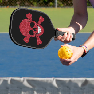 Rotschnabel und Glitzer Pickleball Schläger