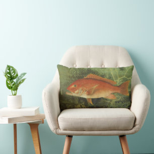Rotschnappfisch im Ozean, Vintages Leben in der Ma Lendenkissen