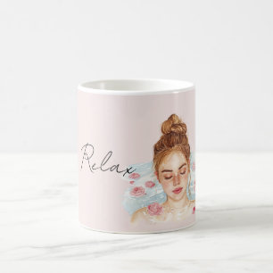 Rotschopf Rosa Rosen Entspannungsbad Kaffeetasse
