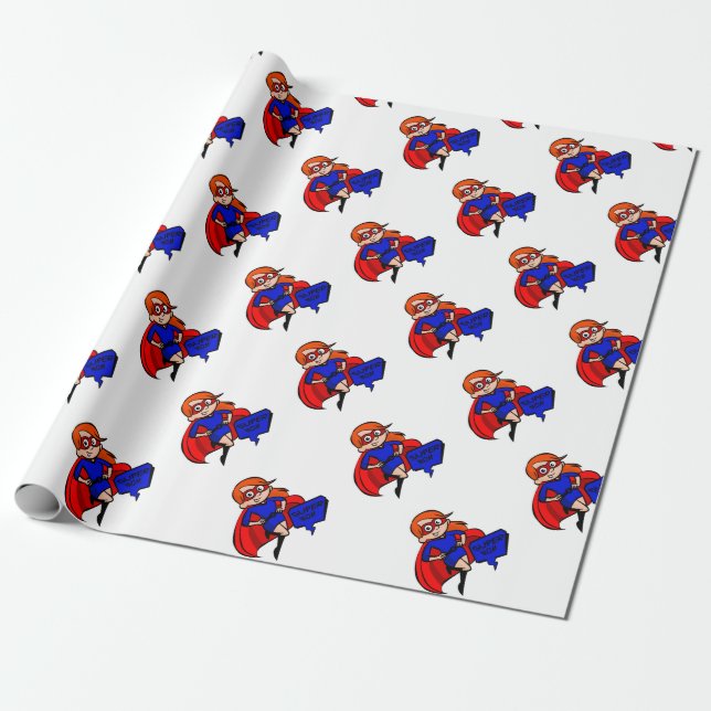 Rotschopf-Supermama Geschenkpapier (Ungerollt)