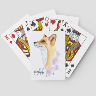 Rotschwanz-Fuchs-Aquarell-Personalisierte Spielkar Spielkarten
