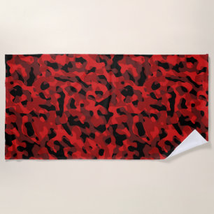 Rotschwarz-Camouflage-Druckmuster Strandtuch