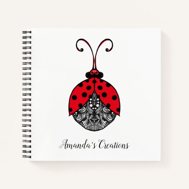 Rotschwarz-Weiß-Läppchen Notizbuch (Vorderseite)