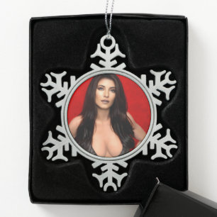 RotSide-Schneeflocken-Ornament Schneeflocken Zinn-Ornament
