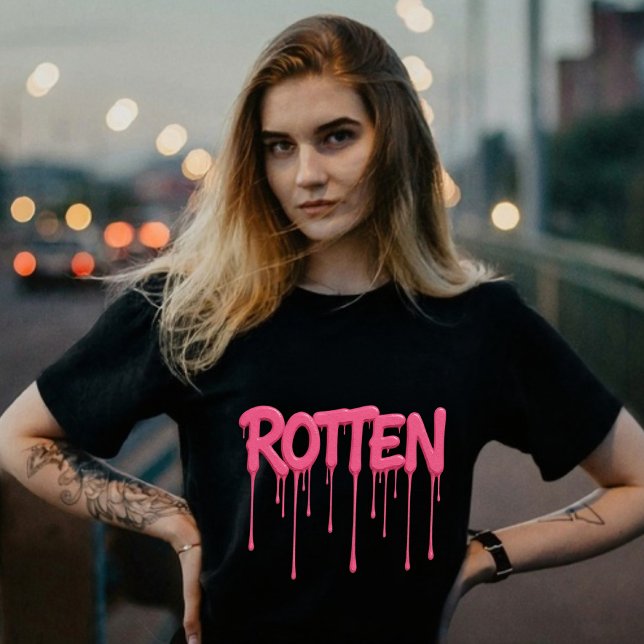ROTTEN Drip-Schrift-Typografie Tri-Blend Shirt (Von Creator hochgeladen)