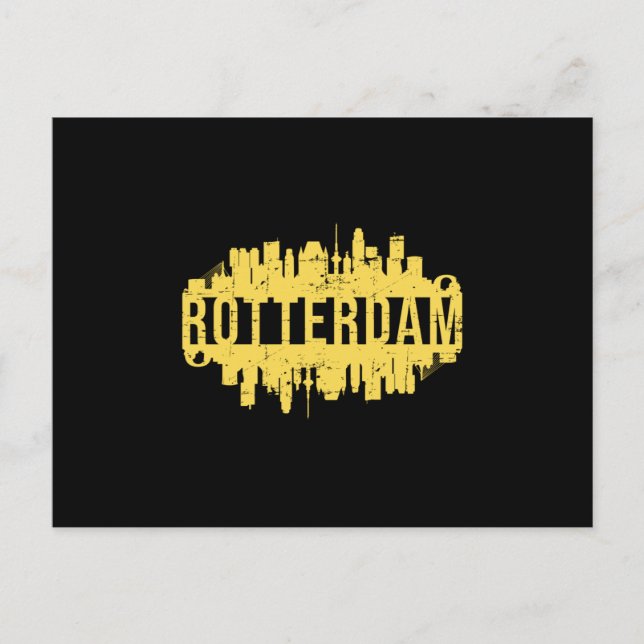 Rotterdam City Cityscape Skyline Trip Funny Gift Postkarte (Vorderseite)