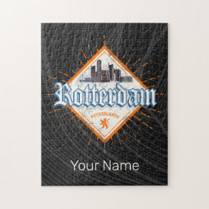 Rotterdam City Netherlands Skyline Vintag