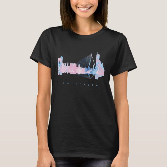 Rotterdam farbenfrohe Silhouette T-Shirt (Vorderseite)